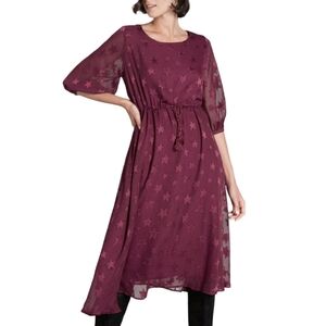 NWT Modcloth Bright And Beautiful Fae Star Print Dress Cinch Waist Gypsy US 8